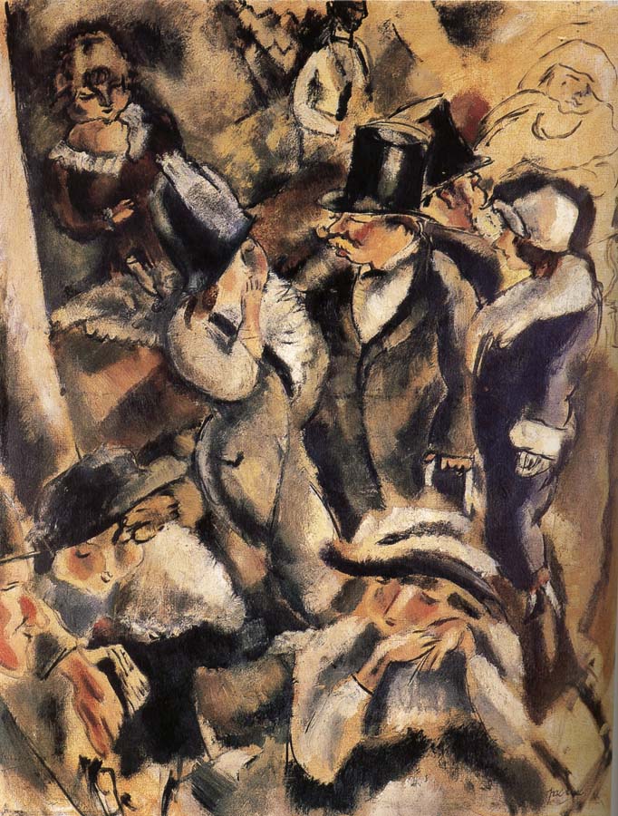 Jules Pascin People at the table in the Dance hall